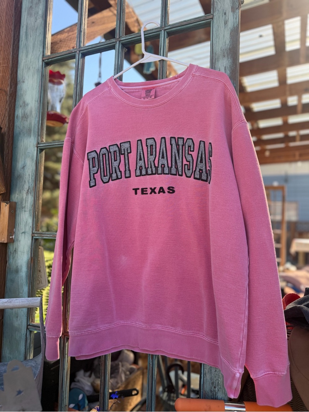 Port Aransas Texas Pink Crewneck